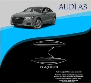Audi A3 Uyumlu Sedan Krom Cam Çerçevesi 10 Parça 	A3 8V (2012-2019)DRS Tuning kalitesiyle tanışın! Özel olarak Audi  model araçlar için üretilen bu ürün, otomob
