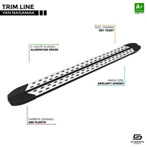 S-Dizayn Dacia Jogger TrimLine Gri Yan Basamak 215 Cm 2022 Üzeri A+ Kalite						                Araca &Ouml;zel A+Kalite Yan Basamak&Uuml;r&uuml;n ara&ccedil; d