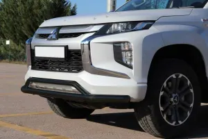 Mitsubishi L200 Uyumlu Off Road Ön Tampon Koruma Demiri Siyah Çiftli Bıyık 2007-2015 Pst18 Parça