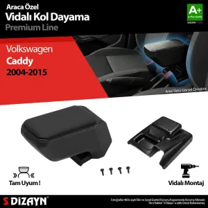 Volkswagen Caddy Uyumlu 3 Abs Vidalı Kol Dayama Kolçak Siyah 2004-2015 A+ Kalite Parça