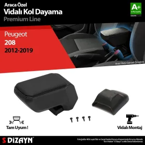 S-Dizayn Peugeot 208 ABS Vidalı Kol Dayama Kolçak Siyah 2012-2019 A+Kalite						                Araca &Ouml;zel Ge&ccedil;me Kol&ccedil;ak&bull; Aracınızın kons