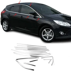 Ford Focus Uyumlu Hatchback 2011 2018 Cam Çıtası Krom ParçaDRS Tuning kalitesiyle tanışın! Özel olarak Ford  model araçlar için üretilen bu ürün, otomobilinizin