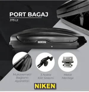 Niken Araç Uyumlu Üstü Port Bagaj Kapalı Tabut 3 Kilitli 375 Lt Siyah Parça thumb 2