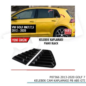 Golf Uyumlu 7 - 45419 Kelebek Cam Kaplama Vizörü Parlak Siyah Parça