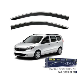 Dacia Lodgy Uyumlu 2013- Kromlu Cam Rüzgarlığı 2'Li Parça thumb 1