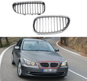 5 Serisi Uyumlu E60 2004-2009 İçin Uyumlu Krom Panjur (Böbrek) Parça