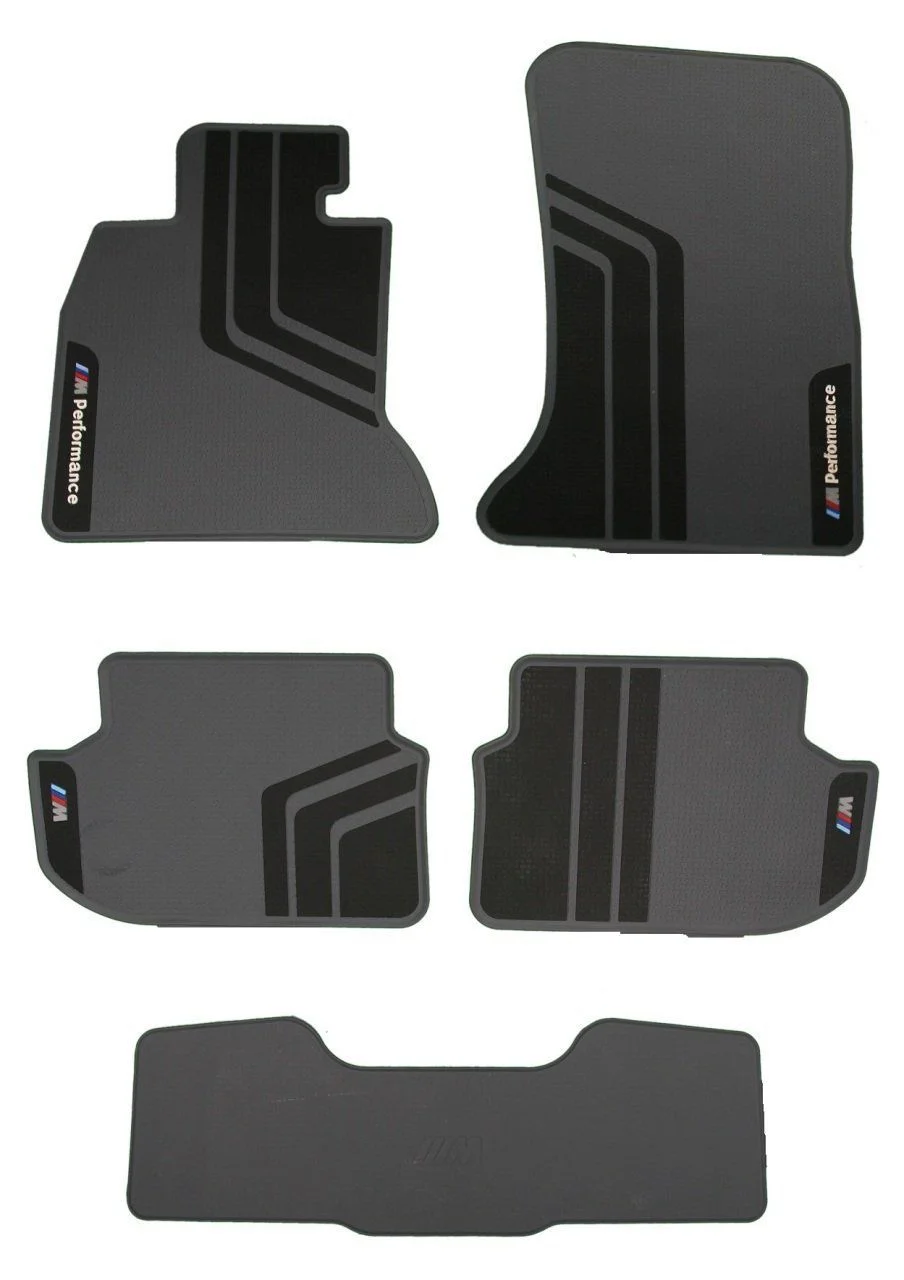 Bmw F10 Uyumlu Paspas Takımı Lateks 5 Serisi 2011+ Gri - Siyah M.Performance Parça