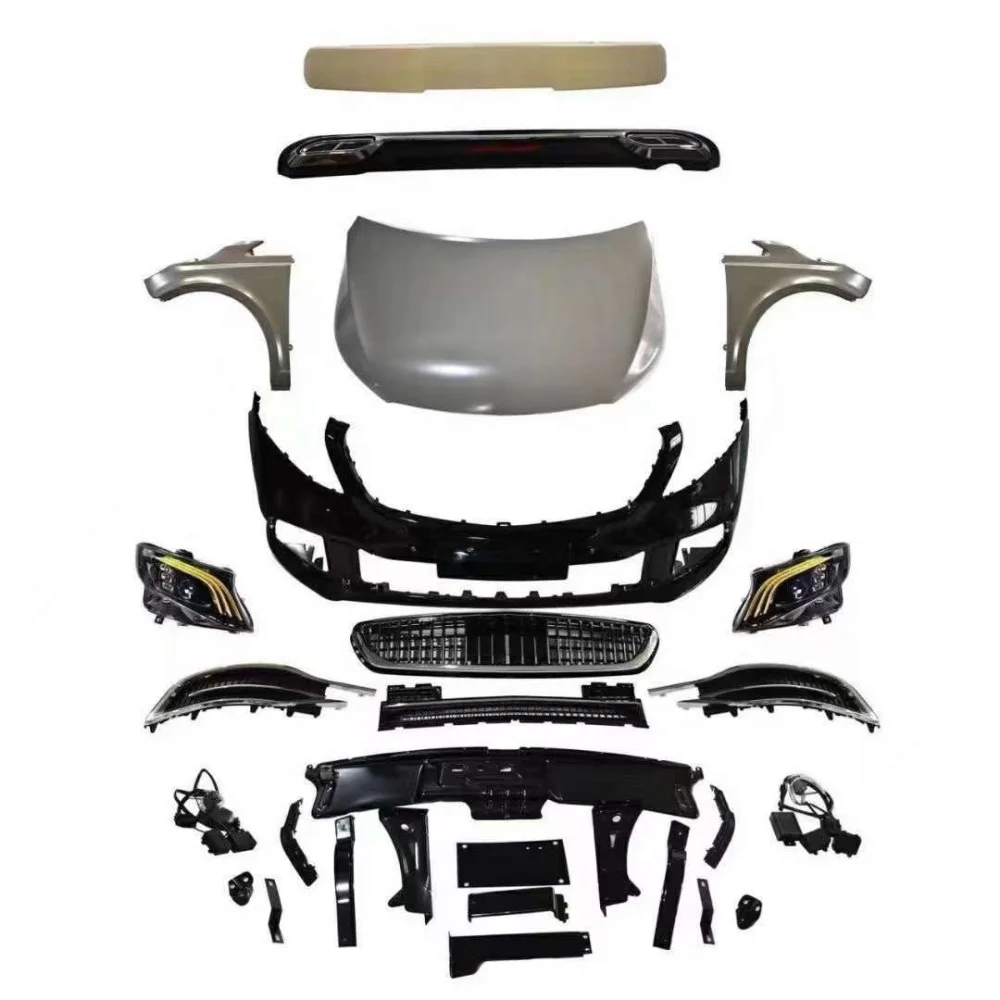 Vito 2011-2014 Uyumlu İçin Full Maybach Body Kit (Far-Kaput-Çamurluk-Ön Tampon-Panjur-Difüzör-Egzoz-Spoiler Parça