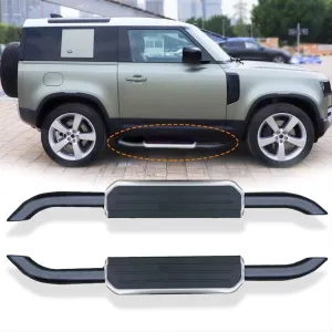 Defender 2020+ Uyumlu İçin Yan Basamak - 90 Lık Siyah-Silver Parça