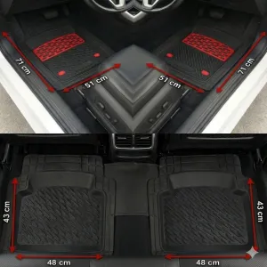 Safir Dacia Uyumlu Logan Havuzlu Universal Paspas Krom Kırmızı Parça thumb 2
