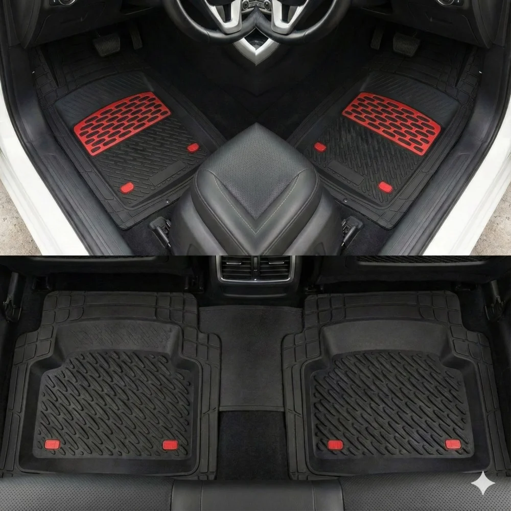 Safir Suzuki Uyumlu Maruti Havuzlu Universal Paspas Krom Kırmızı Parça
