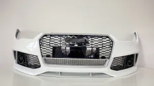Audi A7 Uyumlu 2015-2017 Rs7 Krom Çerçeve Ön Tampon Panjur Seti thumb 2