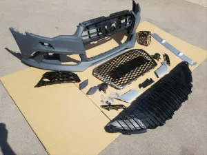Audi A6 Uyumlu 2015-2018 Rs6 Krom Çerçeve Ön Tampon Panjur Seti thumb 2