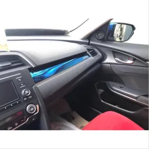 Honda Civic Uyumlu Fc5 2016-2020 İç Konsol Kaplaması Mavi 9 Parça thumb 2