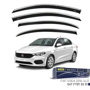 Fiat Egea Uyumlu 2016-2020 Kromlu Cam Rüzgarlığı 4'Lü thumb 1