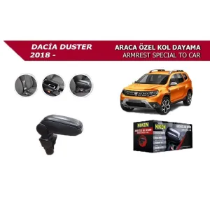 Dacia Duster Uyumlu 2018- Araca Özel Kol Dayama Siyah thumb 2