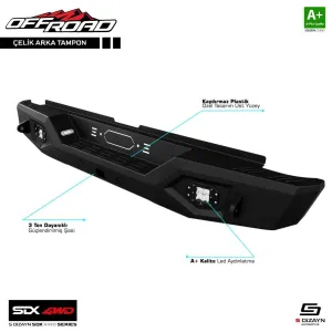 Sdx 4Wd Off Road Mitsubishi L200 4 Çelik Arka Tampon V1 Ledli 2006-2011