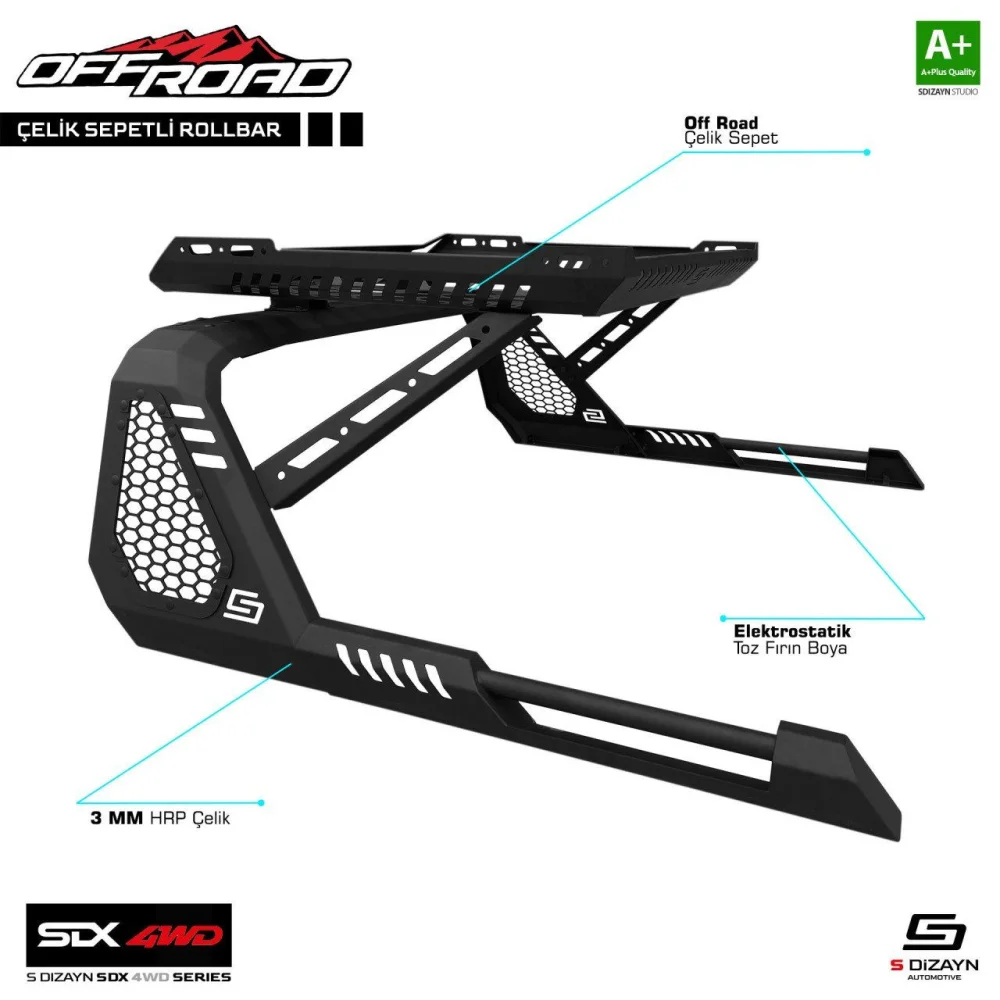 Sedan 4Wd Uyumlu Off Road Mitsubishi L200 4 Sepetli Çelik Roll Bar V1 2011-2015