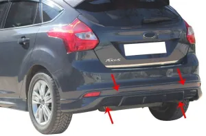 Ford Focus 2010-2018 (C346) uyumlu 3 Hatchback Arka Tampon Altı Fiber 2011-2014 modelleri DRS Tuning'de. Kaliteli malzeme, hızlı kargo ve güvenli alışverişle