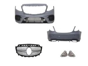 Mercedes W213 Uyumlu E Serisi Oem Amg Set (Ön Arka Tampon, Diamond Panjur, Egzozlar) thumb 1