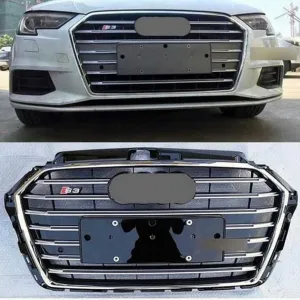 Audi A3 Uyumlu 2016-2020 Panjur S3 Siyah-Krom thumb 1