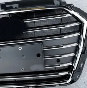 Audi A3 Uyumlu 2016-2020 Panjur S3 Siyah-Krom thumb 2