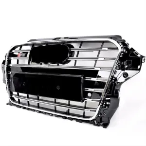 Audi A3 Uyumlu 2016-2020 Panjur S3 Siyah-Krom thumb 3