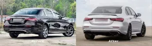 Mercedes W213 Uyumlu E Serisi 2021+ E63 Difüzör Ve Siyah Egzoz Seti (Amg Sedan) thumb 2