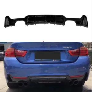 Bmw 4 Uyumlu Serisi F32-F36 2014-2019 M Difüzör Cift Çıkış Kalın Piano Black thumb 2