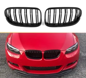 Bmw 3 Uyumlu Serisi E92 2010-2013 M3 Böbrek (Cift Cızgı Panjur) Piano Black (Makyajlı Kasa) thumb 3