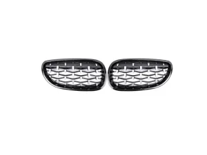 Bmw 5 Uyumlu Serisi E60 2004-2009 Diamond Panjur(Böbrek) Piano Black Çerçeve thumb 1
