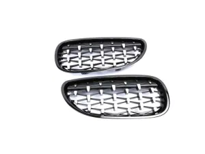 Bmw 5 Uyumlu Serisi E60 2004-2009 Diamond Panjur(Böbrek) Piano Black Çerçeve thumb 2