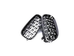 Bmw 5 Uyumlu Serisi E60 2004-2009 Diamond Panjur(Böbrek) Piano Black Çerçeve thumb 4