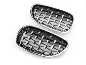 Bmw 5 Uyumlu Serisi E60 2004-2009 Diamond Panjur(Böbrek) Krom Çerçeve thumb 4