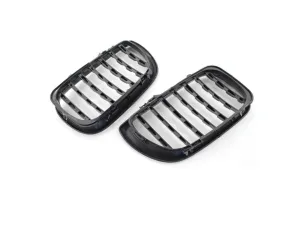 Bmw 3 Uyumlu Serisi 2002-2004 E46 Diamond Panjur (Böbrek) Piano Black Çerçeve thumb 3