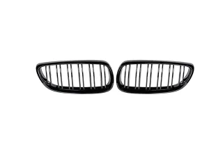 Bmw 3 Uyumlu Serisi E92 2006-2009 M3 Böbrek (Cift Cızgı Panjur) Piano Black thumb 1