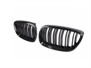 Bmw 3 Uyumlu Serisi E92 2006-2009 M3 Böbrek (Cift Cızgı Panjur) Piano Black thumb 4