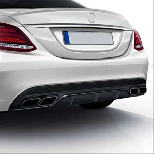 Mercedes W205 Uyumlu C63 Siyah Difüzör & Egzoz Seti (Normal Sedan) - Siyah Egzoz İle thumb 4