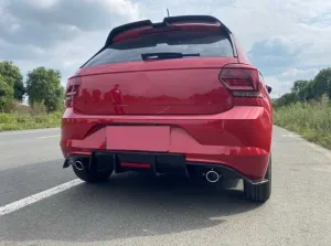 Volkswagen Polo Uyumlu 2018+ Mk6 Çift Egzoz Difüzör (Piano Black) thumb 3