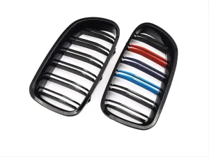 Bmw 5 Uyumlu Serisi F10 2011-2018 M5 Böbrek (Cift Cızgı Panjur) - M Renk thumb 1