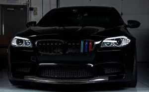 Bmw 5 Uyumlu Serisi F10 2011-2018 M5 Böbrek (Cift Cızgı Panjur) - M Renk thumb 4