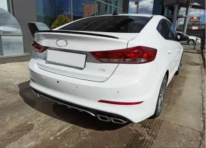 Hyundai Elantra Uyumlu 2016-2018 4 Egzoz Silver Difüzör thumb 4