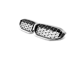 Bmw 3 Uyumlu Serisi G20 2019+ Diamond Panjur (Böbrek) - Krom Çerçeve thumb 1