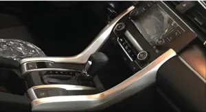 Honda Civic Uyumlu Fc5 2016-2020 Vites Konsol Çıta Kaplama- Silver (2 Parça - Sadece Direkler) thumb 4