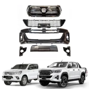Toyota Hilux Uyumlu Rocco Body Kit 2016-2020 (Ön Tampon, Panjur, Alt Izgara, Sis Kapakları) thumb 2