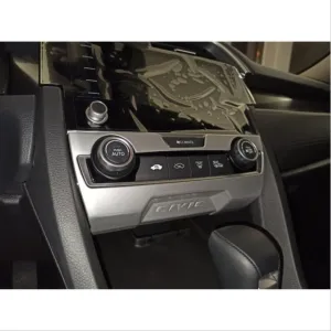 Honda Civic Uyumlu Fc5 2016-2020 Klima Panel Kaplama- Silver thumb 2