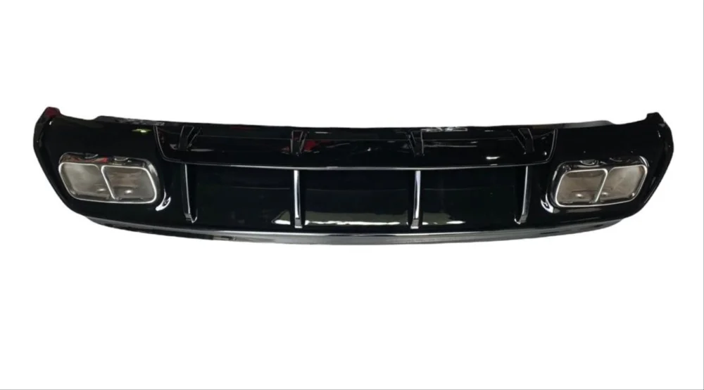 Mercedes W176 Uyumlu 16-18 A45 Difüzör & Egzoz Seti (Parlak Siyah) - Silver Egzoz İle (Amg