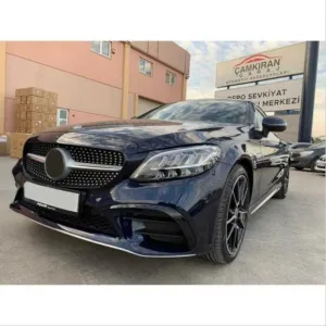 Mercedes W205 Uyumlu 2015-2018 Ön Tampon Bıçakları 2 Parça (Piano Black) thumb 3