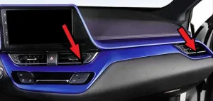 Toyota C-Hr Uyumlu 2016-2019 Konsol Alt Kaplama 2 Parça Mavi thumb 2