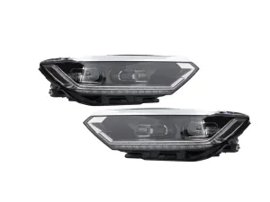 Volkswagen Passat Uyumlu B8 2015-2018 B8,5 Görünümlü LED Far (Double U) thumb 4